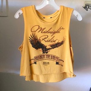 Thrifted muscle tee crop top